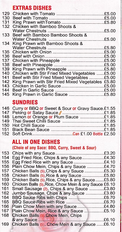 Menu of of Wok U Like Abercwmboi, Chinese Takeaway